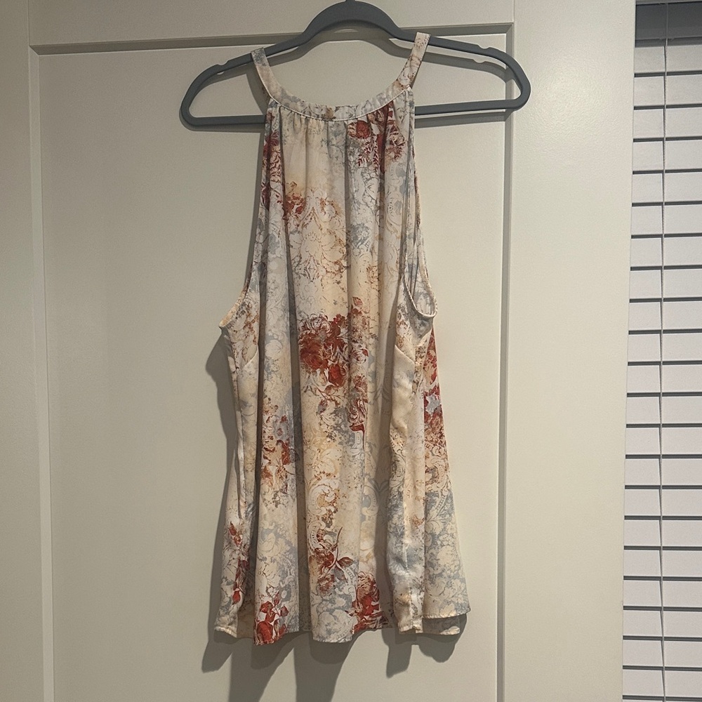 Maurices Cream and Red Floral Blouse